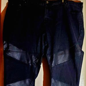 Plus  size womans skinny jeans with leather size 22Wp